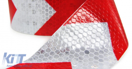 Signalband Markierungsband Absperrband selbstklebend reflektierend rot weiß 10m-image-6201252