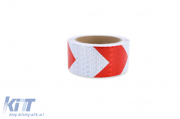 Signalband Markierungsband Absperrband selbstklebend reflektierend rot weiß 10m-image-6201254