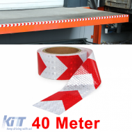 Signalband Markierungsband Absperrband selbstklebend reflektierend rot weiß 40m-image-6201261