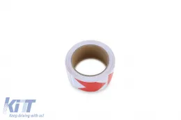Signalband Markierungsband Barriereband selbstklebend reflektierend rot weiß 20m-image-6191966