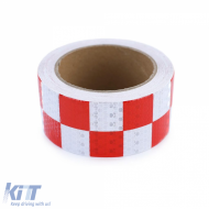 Signalband selbstklebendes Markierungsband Barriereband reflektierend kariert 10m-image-6199150