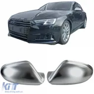 image-69-Silberne Spiegelkappen zur Ersatz für Audi A6 C7 4G 11-18 ohne Spurhalteassistent