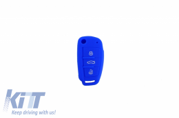 Silicone Car Key Cover suitable for AUDI - Blue - KCA01B