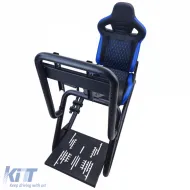 Sim Racing Komplett-Set Rohr 50mm Cockpit Sim Rig inkl. Sportsitz Schwarz Blau-image-6327939