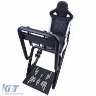 Sim Racing Komplett-Set Rohr 50mm Cockpit Sim Rig inkl. Sportsitz Schwarz Weiss-image-6327959
