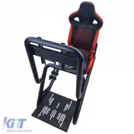 Sim Racing Komplett-Set Rohr 50mm Cockpit Sim Rig inkl. Sportsitz Schwarz Rot-image-6327969