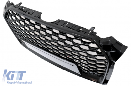 Sin Emblema Parrilla delantera para AUDI A5 F5 2017-2019 RS Look Negro brillante-image-6071174