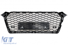 Sin Emblema Parrilla delantera para AUDI A5 F5 2017-2019 RS Look Negro brillante-image-6071180