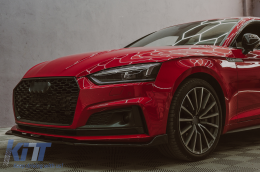 Sin Emblema Parrilla delantera para AUDI A5 F5 2017-2019 RS Look Negro brillante-image-6102104