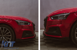 Sin Emblema Parrilla delantera para AUDI A5 F5 2017-2019 RS Look Negro brillante-image-6102105