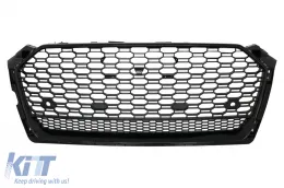 image-76-Sin emblema Parrilla delantera Para Audi A5 F5 2017-2019 RS Look Negro brillante