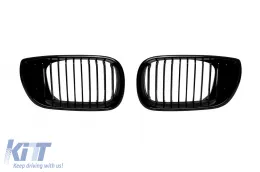 image-38-Single rib kidney grilles in black lacquer suitable for BMW 3 Series E46 sedan, E46 touring 2002-2005