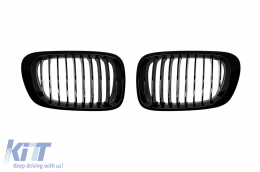 Single rib kidney grilles in black lacquer suitable for BMW 3 Series E46 Coupe, E46 Convertible 1999-2003 - ABBMGR6008343