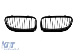 image-7-Single rib kidney grilles in black lacquer suitable for BMW 3 Series E90, E91 2008-2011