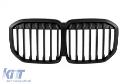 image-14-Single ribbed kidney grilles in matte black suitable for BMW X7 G07 2018-2022