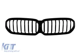 image-31-Single slat kidney grilles in black lacquer suitable for BMW 5 Series G30 sedan, G31 touring after 2020