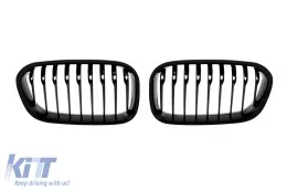image-2-Single slat kidney grilles in black lacquer suitable for BMW 1 Series F20, F21 2015-2019