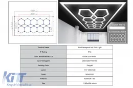 image-1-Sistema de Iluminación de Techo con Diseño de Panal de Abeja Hexagonal 3,94 x 1,86 m
