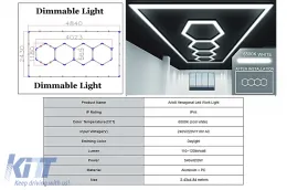 image-13-Sistema de Iluminación de Techo con Diseño de Panal de Abeja Hexagonal 4.03 x 1.18 m Luz ajustable