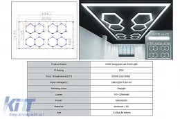 image-35-Sistema Illuminazione Soffitto Hexagon HoneyComb Luce Garage 6500K 3.56 x 2.10 m