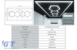 image-36-Sistema Illuminazione Soffitto Hexagon HoneyComb Luce Garage 6500K 4.03 x 1.18 m