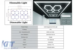 image-61-Sistema Illuminazione Soffitto Hexagon HoneyComb Luce Garage 6500K 3.56 x 1.86 m Luce regolabile