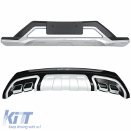 Skid Plates Bumper Body kit suitable for Front and Rear Bumper suitable for Hyundai Tucson 2015-2019 2 Pieces