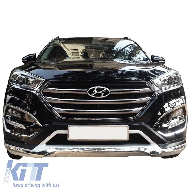 Skid Plates Bumper Body kit suitable for Front and Rear Bumper suitable for Hyundai Tucson 2015-2019 2 Pieces