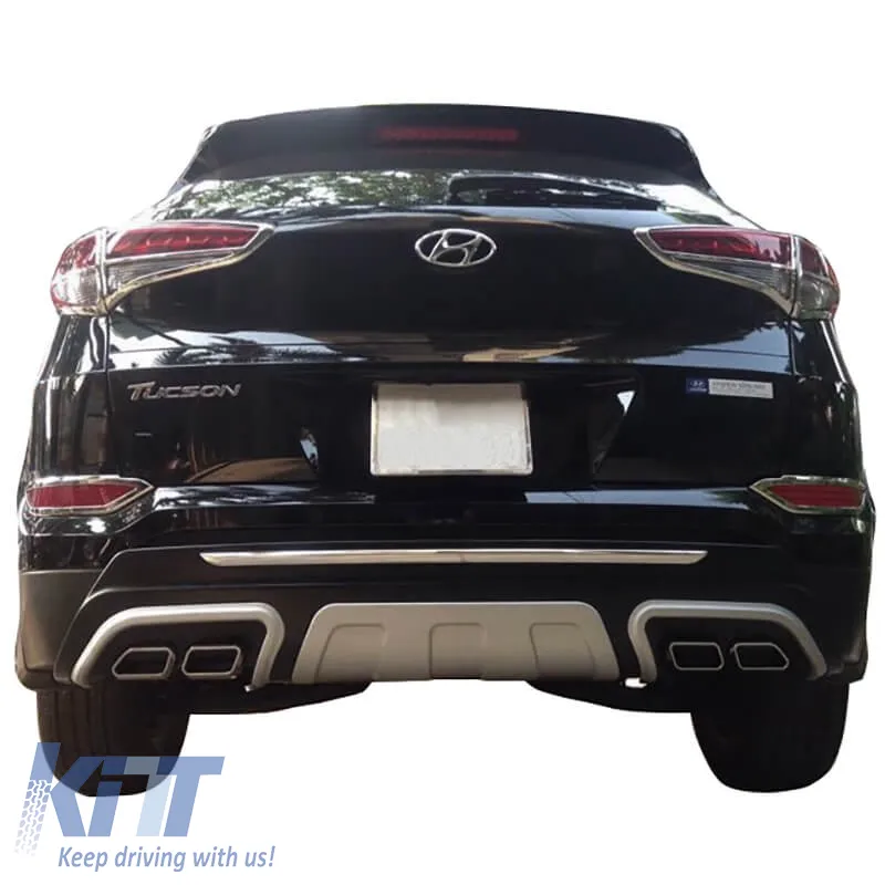 Skid Plates Bumper Body kit suitable for Front and Rear Bumper suitable for Hyundai Tucson 2015-2019 2 Pieces
