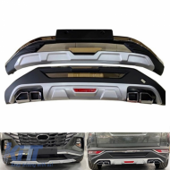 Skid Plates Bumper Body kit suitable for Front and Rear Bumper suitable for Hyundai Tucson 2021+ 2 Pieces