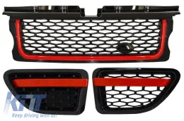 image-21-Sklop središnje rešetke i bočnih ventilacijskih otvora prikladan za Land Range Rover Sport L320 (2005-2008) Autobiografija Look Black Red Edition