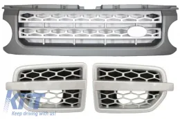 image-59-Sklop središnje rešetke i bočnih ventilacijskih otvora prikladan za Land ROVER Range ROVER Discovery IV (2010. i gore) Autobiografija sivo Srebrni Dizjan