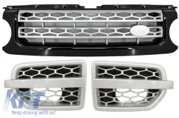 image-63-Sklop središnje rešetke i bočnih ventilacijskih otvora prikladan za Land ROVER Range ROVER Discovery (2010. i gore) Hawke Autobiografija Crno Srebrni