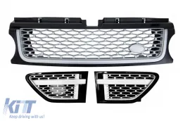 image-11-Sklop središnje rešetke i bočnih ventilacijskih otvora prikladan za Land Range Rover Sport L320 Facelift (2009-2013) Autobiografija Look Black Srebrni Edition