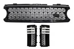 image-3-Sklop središnje rešetke i bočnih ventilacijskih otvora prikladni za Land Range Rover Vogue III L322 (2006-2009) All Black Autobiografija Supercharged Edition