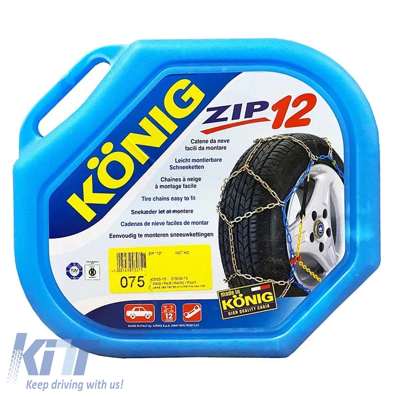 Snow Chains Konig No Problem Zip No 75(70-80) 12mm 2 Pieces