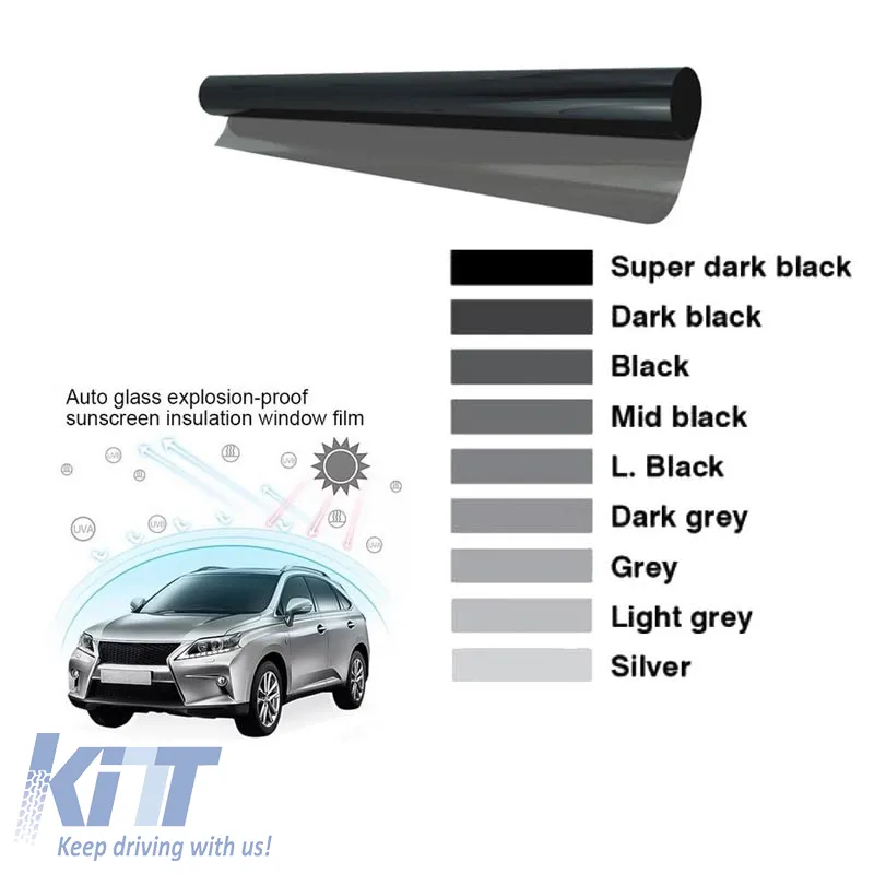 Solar Window Film Super Dark Black 50x300cm (5%) Amio 01653