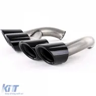 Sorties d'échappement à double tube look GTS noires adaptées pour Porsche Cayenne 92A Facelift 14-17-image-6200992
