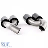 Sorties d'échappement à double tube look GTS noires adaptées pour Porsche Cayenne 92A Facelift 14-17-image-6200995