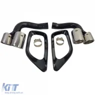 Sorties d'échappement à double tuyau chromées adaptées pour BMW X6 E71 08-14 Diesel 30d 40d-image-6204512