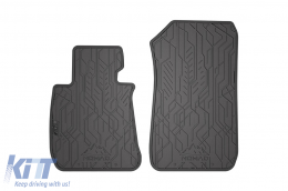 Specific front rubber mats suitable for Frogum NOMAD series for BMW 3 Series E90 sedan, E91 wagon 2004-2012, E92 coupe 2006-2012 without xDrive, 2-piece set, black color-image-6256524