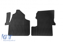 Specific front rubber mats suitable for Mercedes Sprinter 2006-2018, Volkswagen Crafter 2006-2017, 2-piece set, black color-image-6226391