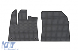 Specific front rubber mats suitable for Opel Combo Life, Cargo, Peugeot Partner, Rifter, Citroen Berlingo after 2018, 2-piece set, black color