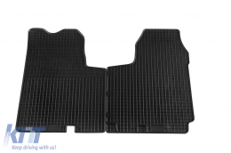 Specific front rubber mats suitable for Opel Vivaro 2001-2014 short/long wheelbase, 2-piece set, black color-image-6243915