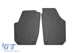 Specific front rubber mats suitable for Skoda Fabia 2006-2014, 2-piece set, black color from Frogum NOMAD series-image-6256338