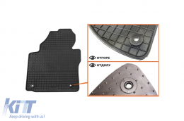 Specific front rubber mats suitable for VW Caddy 2004-2015, Caddy Life 2004-2015, Caddy IV after 2015, 2 or 5 seats, 2-piece set, black color-image-6243991