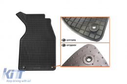 Specific front rubber mats suitable for VW T4 Transporter 1990-2003, 2-piece set, black color-image-6244030