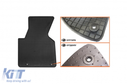 Specific front rubber mats suitable for VW T4 Transporter 1990-2003, 2-piece set, black color-image-6244031