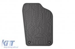 Specific front rubber mats suitable for Volkswagen Polo 2009-2017, 2-piece set, black color from Frogum NOMAD series-image-6256421
