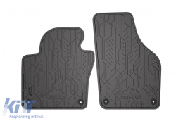 Specific front rubber mats suitable for Volkswagen Tiguan 2001-2016, 2-piece set, black color from Frogum NOMAD series-image-6256442